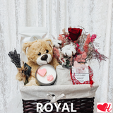 Love Bear w/ Medium Preserved Rose Arrangement - Gift Pack