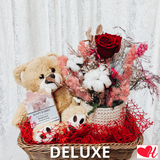 Love Bear w/ Medium Preserved Rose Arrangement - Gift Pack