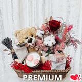 Love Bear w/ Medium Preserved Rose Arrangement - Gift Pack